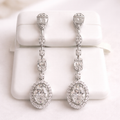 925 Sterling Silver Moissanite Drop Earrings 2.5 Carats