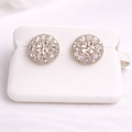 925 Sterling Silver Moissanite 2ct Halo Stud Earrings