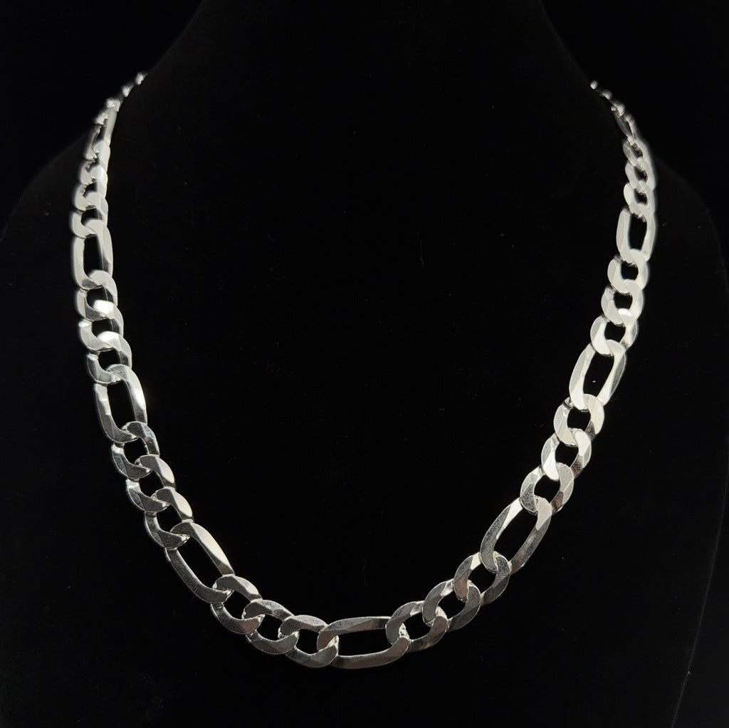 Bold 11.65mm 24in 925 Sterling Silver Figaro Chain Necklace 64g