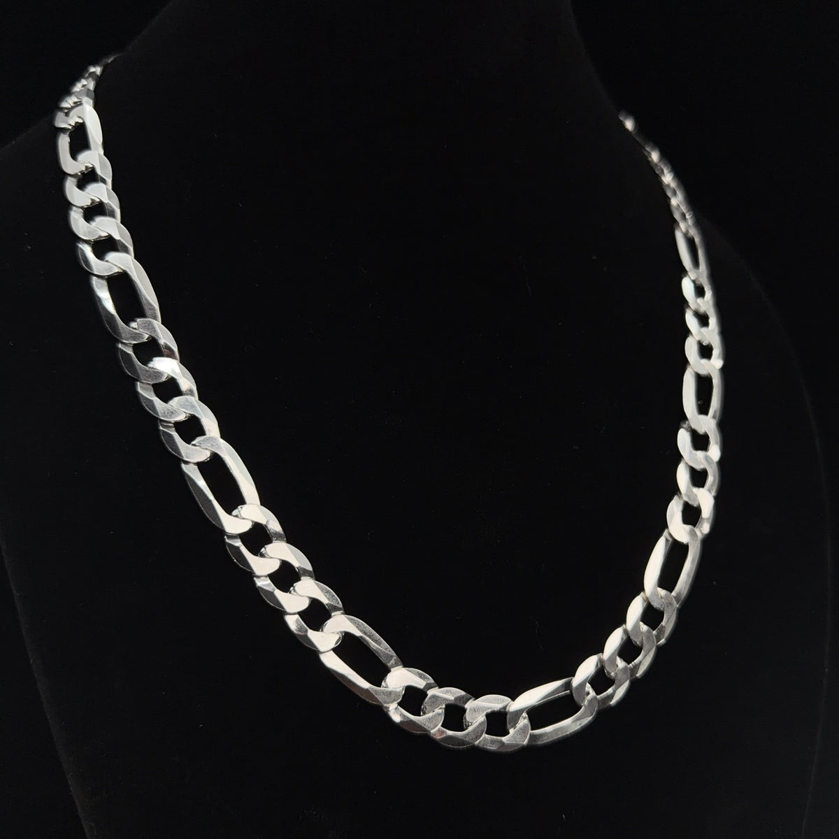 Bold 11.65mm 24in 925 Sterling Silver Figaro Chain Necklace 64g (2)