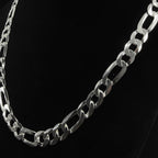 Bold 11.65mm 24in 925 Sterling Silver Figaro Chain Necklace 64g (3)