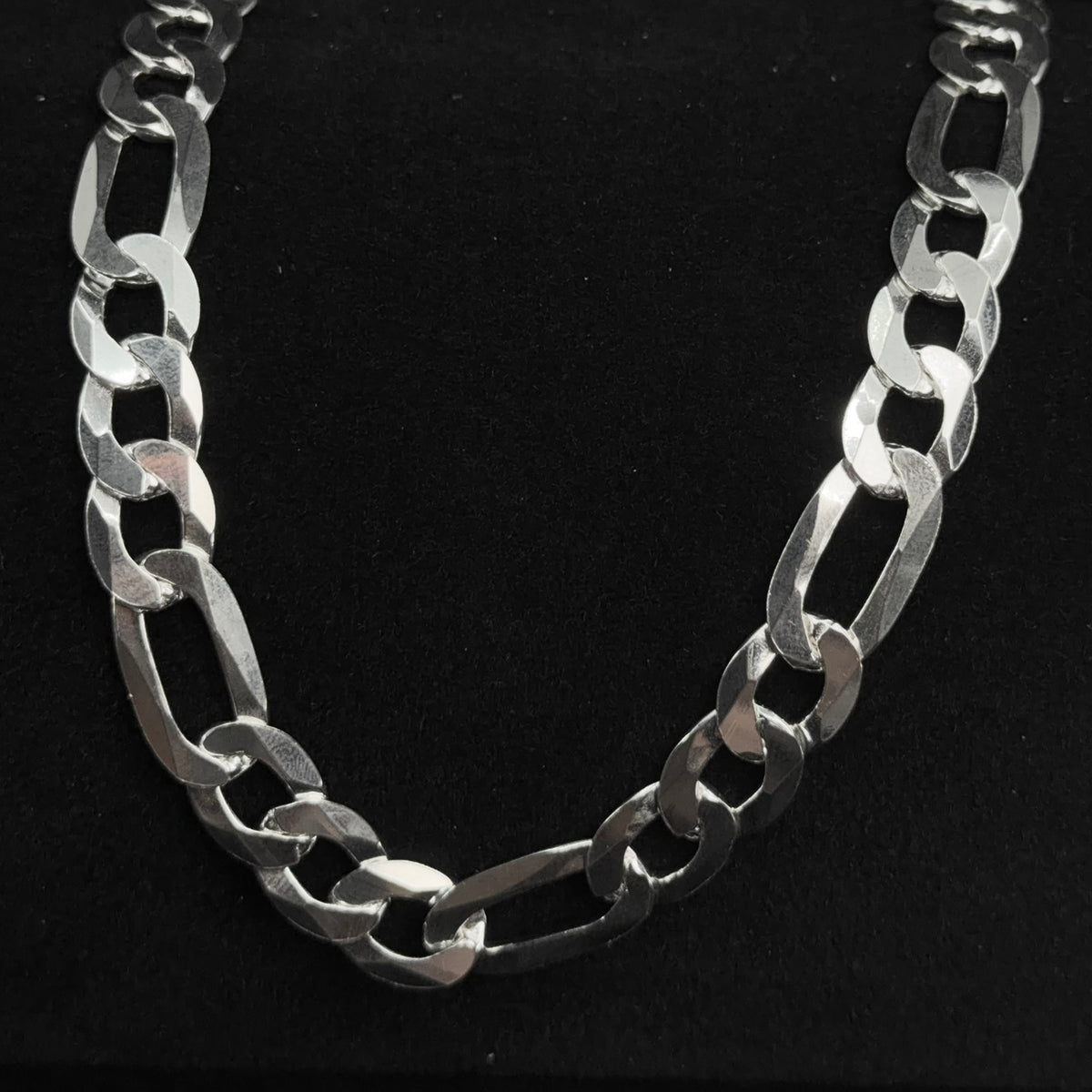 Bold 11.65mm 24in 925 Sterling Silver Figaro Chain Necklace 64g (6)