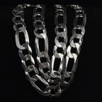 Bold 11.65mm 24in 925 Sterling Silver Figaro Chain Necklace 64g (7)