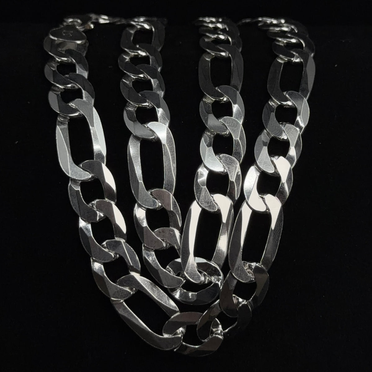 Bold 11.65mm 24in 925 Sterling Silver Figaro Chain Necklace 64g (7)
