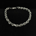 8.5in 925 Sterling Silver Classic Twisted Rope Bracelet 5.8mm