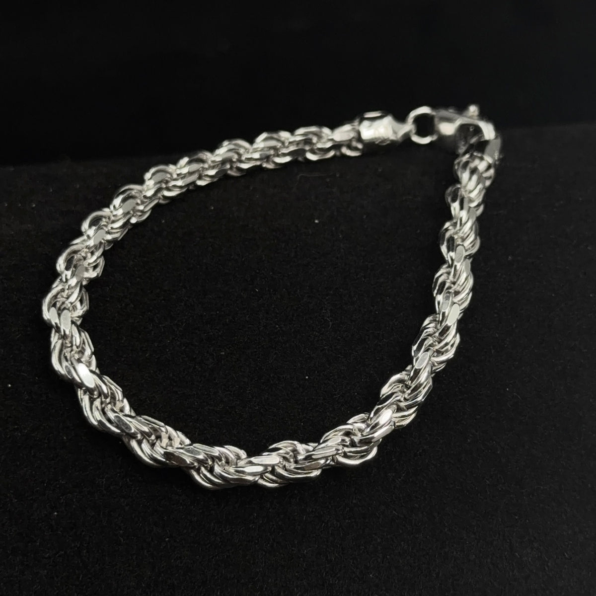 8.5in 925 Sterling Silver Classic Twisted Rope Bracelet 5.8mm (2)