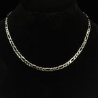 Men's 18in 5.38mm Polished 925 Sterling Silver Figaro Chain Necklace