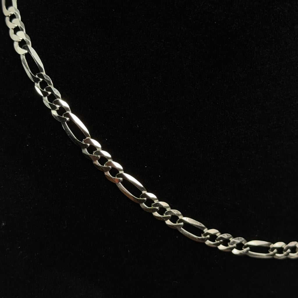 Men's 18in 5.38mm Polished 925 Sterling Silver Figaro Chain Necklace (3)