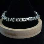 8in 925 Sterling Silver Intricate Byzantine Link Bracelet 6.4mm (5)
