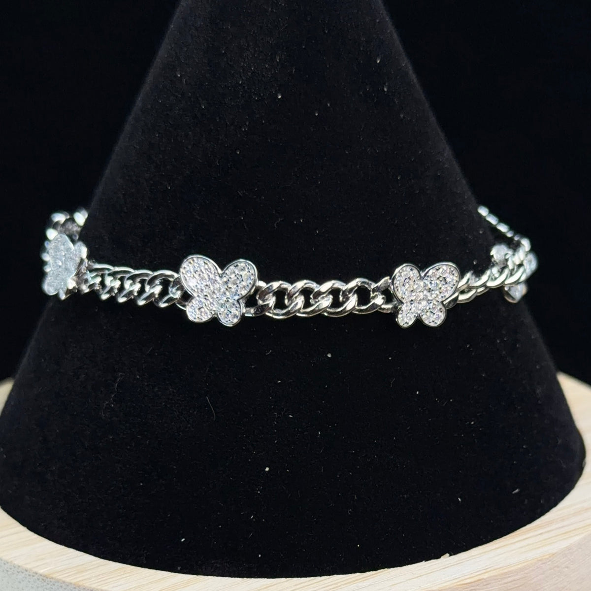Sterling Silver 925 Moissanite Butterfly Link Bracelet 4.00ct 6in