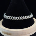 8in 6mm Iced Moissanite Cuban Link 925 Sterling Silver Bracelet