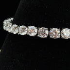 Luxurious 925 Sterling Silver Moissanite 15ct 4MM Tennis Bracelet, 7in (3)