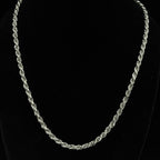 26in Italian 925 Sterling Silver Thick Rope Chain Necklace 65g