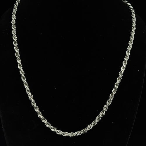 26in Italian 925 Sterling Silver Thick Rope Chain Necklace 65g