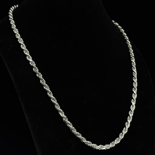 26in Italian 925 Sterling Silver Thick Rope Chain Necklace 65g (2)