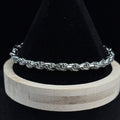 Polished 925 Sterling Silver Rope Chain Bracelet 9in 5.75mm