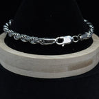 Polished 925 Sterling Silver Rope Chain Bracelet 9in 5.75mm (2)
