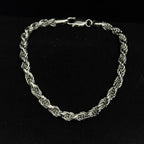 Polished 925 Sterling Silver Rope Chain Bracelet 9in 5.75mm (3)