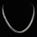 Bold 8.6mm 22in 925 Sterling Silver Flat Curb Chain Necklace 40.58g