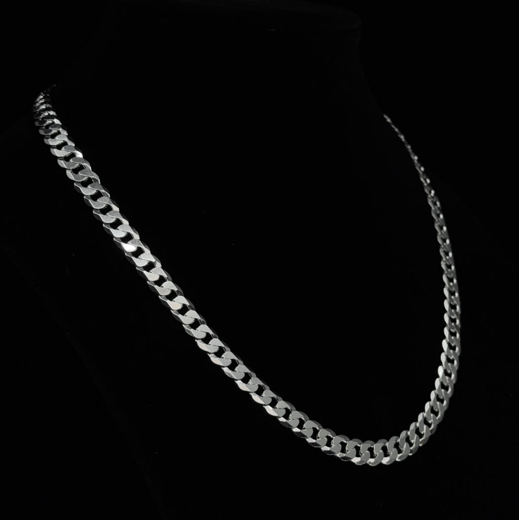 Bold 8.6mm 22in 925 Sterling Silver Flat Curb Chain Necklace 40.58g (2)