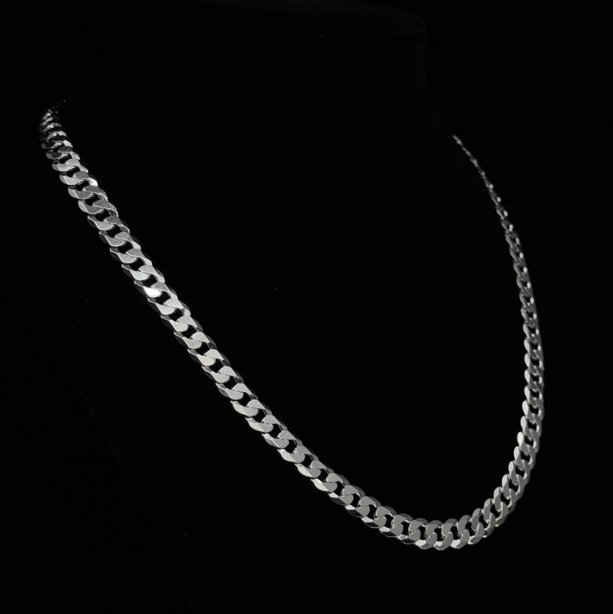 Bold 8.6mm 22in 925 Sterling Silver Flat Curb Chain Necklace 40.58g (2)