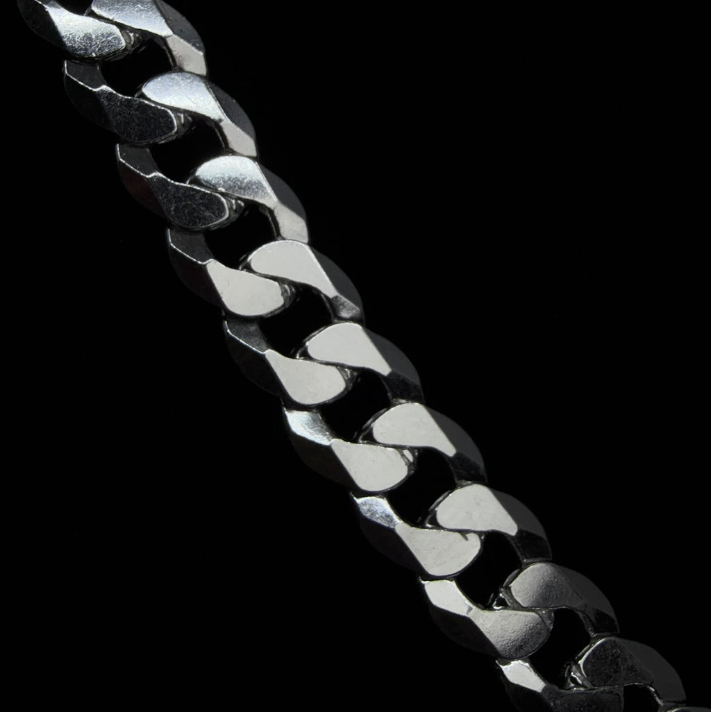 Bold 8.6mm 22in 925 Sterling Silver Flat Curb Chain Necklace 40.58g (3)