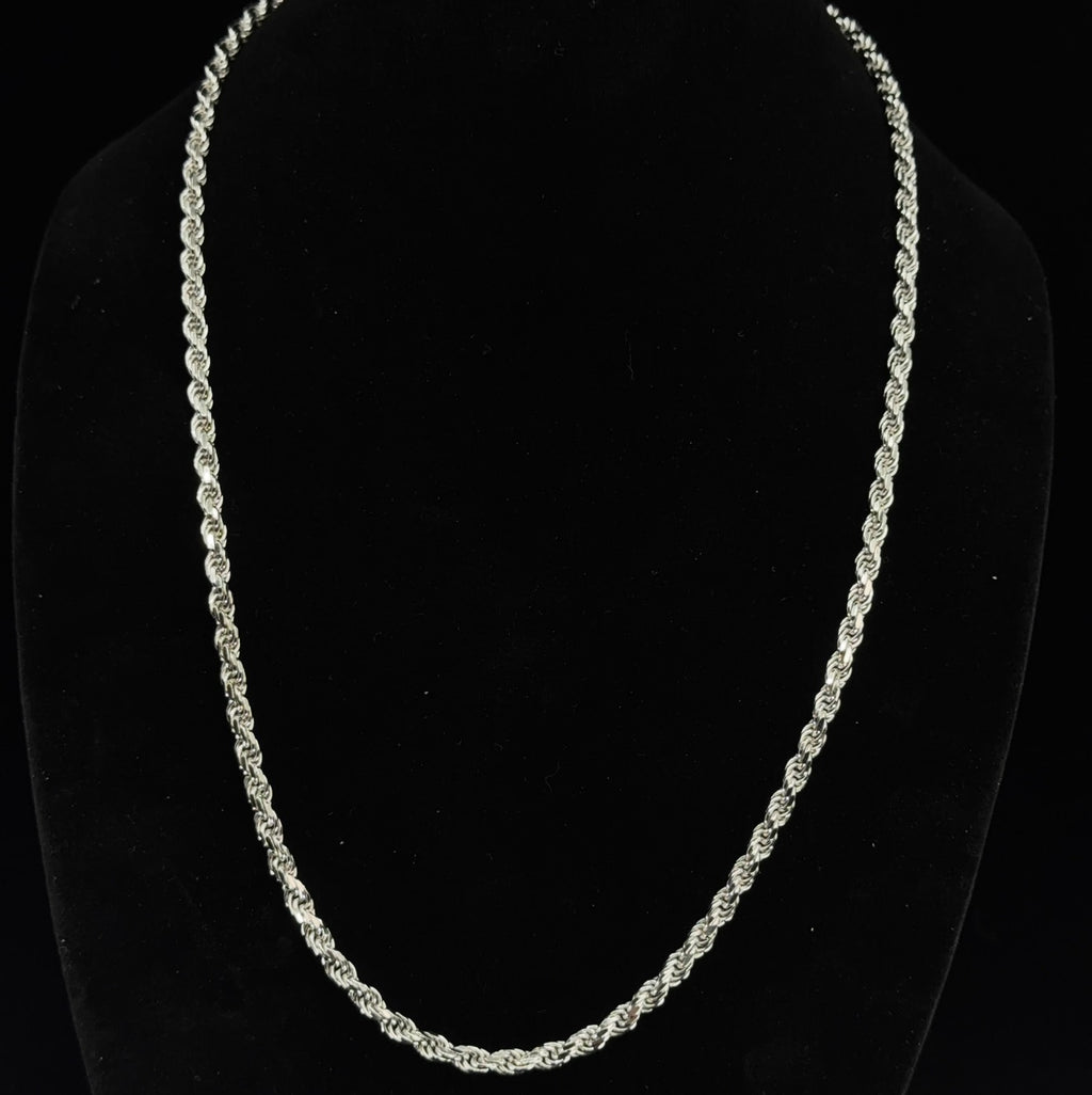 Thick 26in 925 Sterling Silver Twisted Rope Chain Necklace 48g