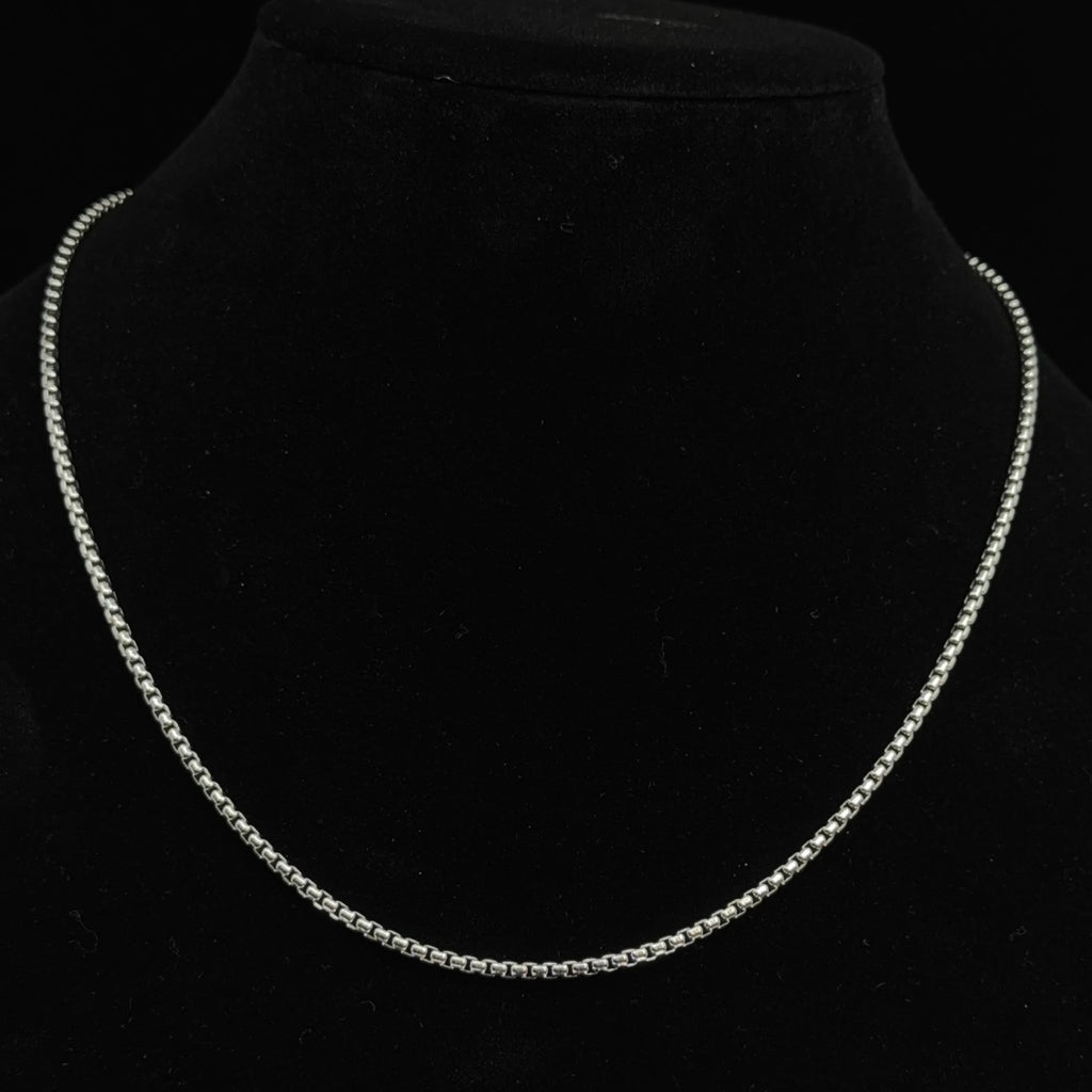 20in Classic 2.58mm 925 Sterling Silver Round Box Chain Necklace