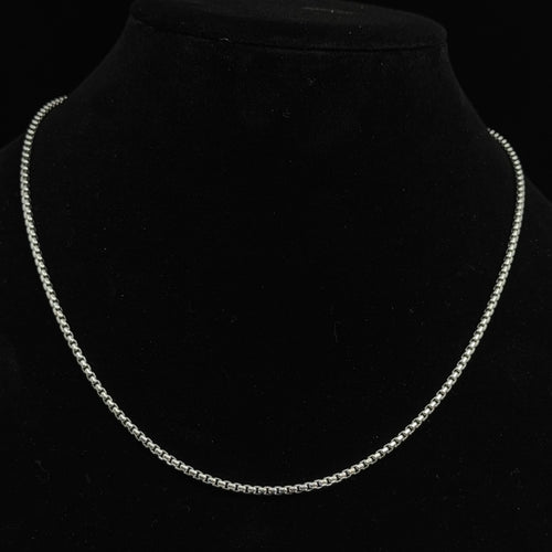 20in Classic 2.58mm 925 Sterling Silver Round Box Chain Necklace