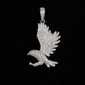 Pavé Moissanite Soaring Eagle 925 Sterling Silver Pendant