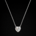925 Sterling Silver Heart-Shaped Moissanite Solitaire Pendant Necklace 1.00ct