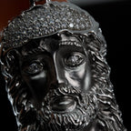 Jesus Head Pave CZ Silver Pendant (3)