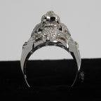 Men's Sterling Silver Lion Head Ring with Moissanite and Green Accents, Size 11 (3)