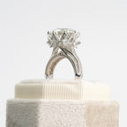 Round Brilliant Moissanite Split-Shank Pavé Engagement Ring in Silver (2)