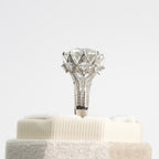 Round Brilliant Moissanite Split-Shank Pavé Engagement Ring in Silver (3)