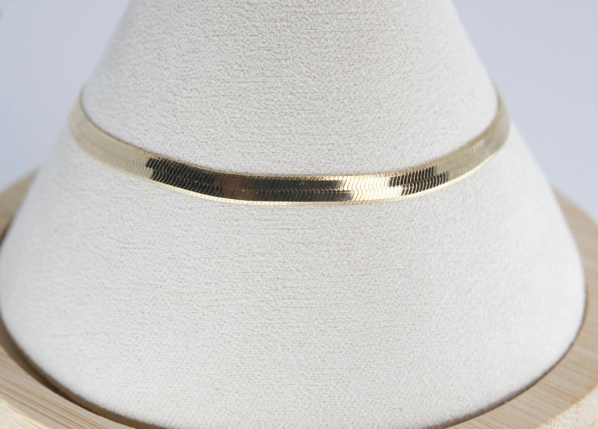 Yellow 14k Gold over Herringbone Bracelet (3)
