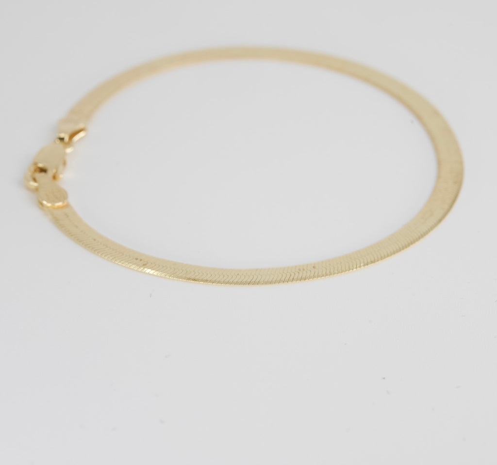 Yellow 14k Gold over Herringbone Bracelet (4)