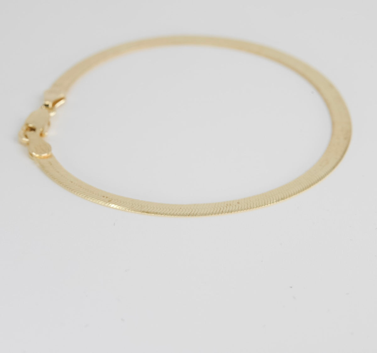 Yellow 14k Gold over Herringbone Bracelet (4)