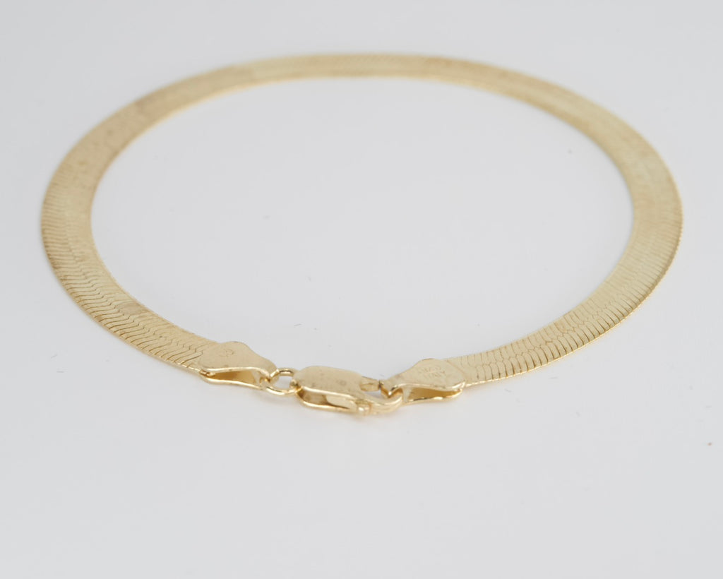Yellow 14k Gold over Herringbone Bracelet (5)