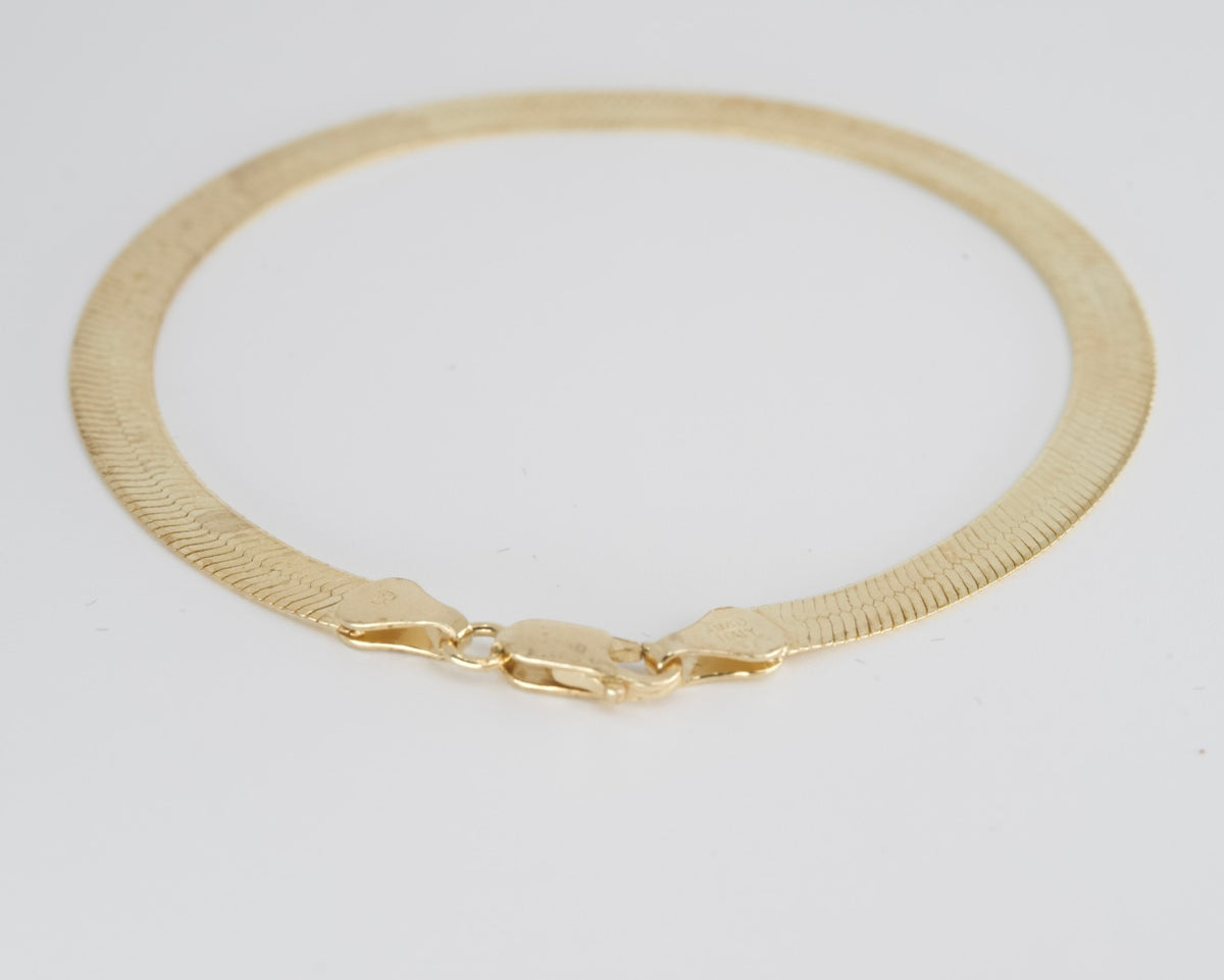 Yellow 14k Gold over Herringbone Bracelet (5)