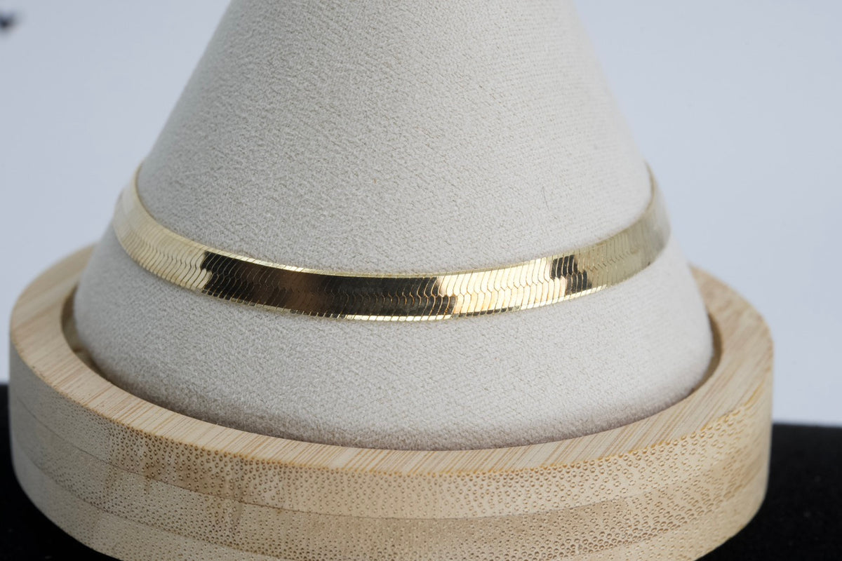 Yellow 14k Gold over herringbone bracelet (2)