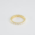 Yellow 14k Gold over Round Moissanite Full Eternity Band Ring