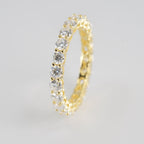 Yellow 14k Gold over Round Moissanite Full Eternity Band Ring (2)