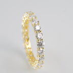 Yellow 14k Gold over Round Moissanite Full Eternity Band Ring (3)