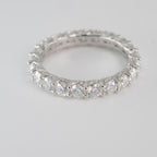 Silver Round-Cut Moissanite Full Eternity Band Ring