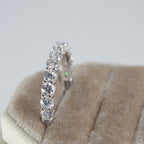 Silver Round-Cut Moissanite Full Eternity Band Ring (4)