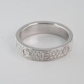Pavé Circle-Motif Silver Band Ring with Moissanite