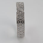 Pavé Circle-Motif Silver Band Ring with Moissanite (3)