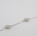 Silver Clover Station Bracelet