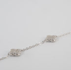 Silver Clover Station Bracelet